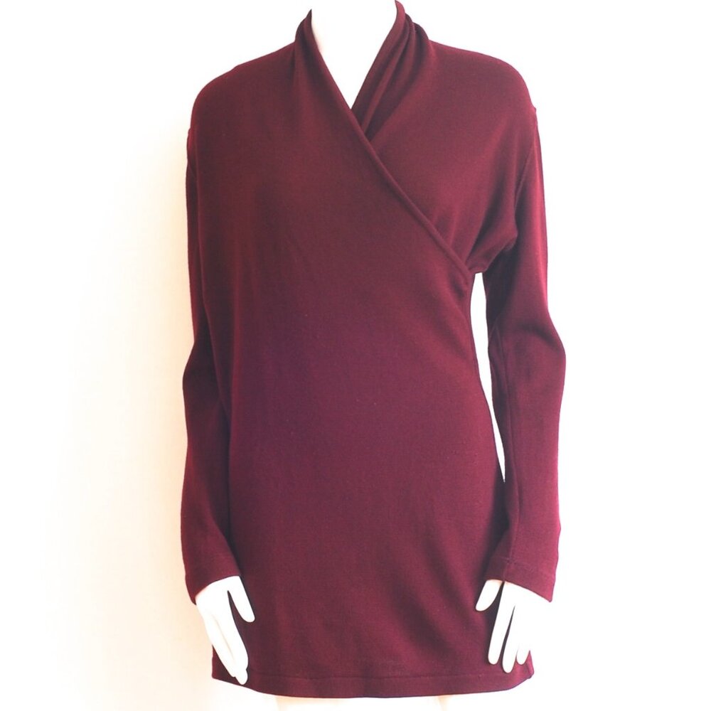 Emanuel Ungaro Parallele Burgundy Wool Top - Italy Gruppo GFT